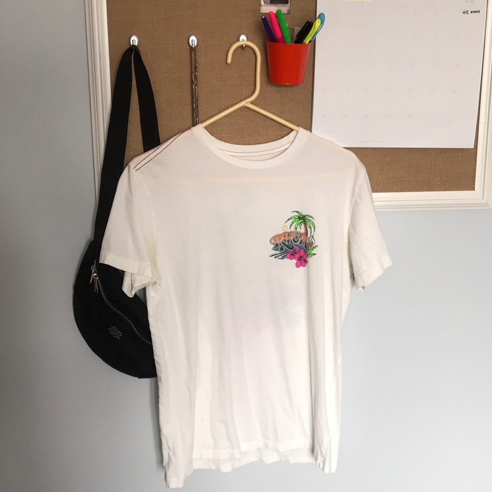 White RVCA T-Shirt w/ Design